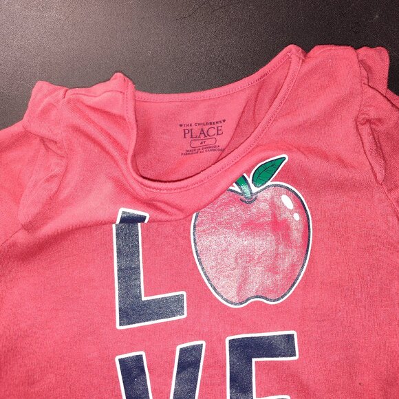 Pre-owned Children's Place 3-Piece Matching Solid Red Shirt and Apples Printed - Picture 6 of 13